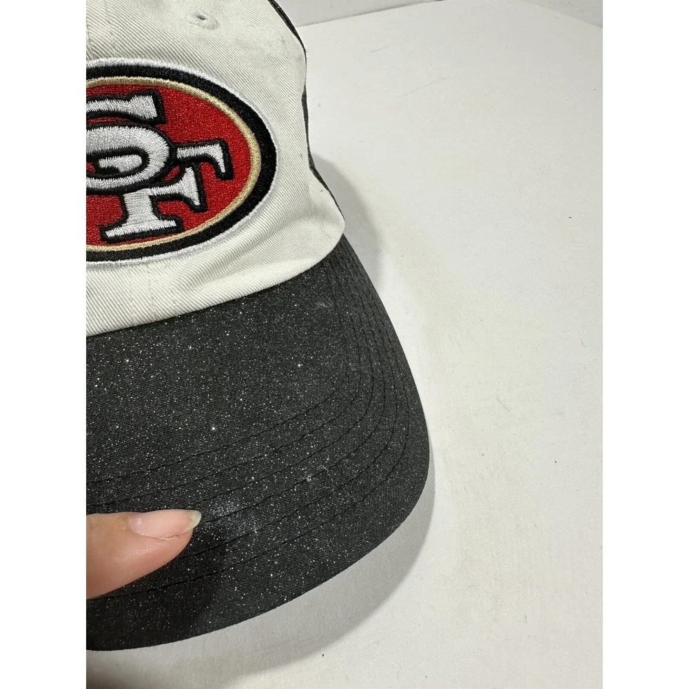 SAN FRANCISCO 49ers HAT WOMEN'S Team Apparel Glitter Sparkling Black SF Cap RAR